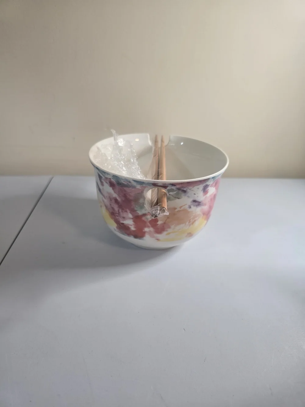 Floral Watercolor Ceramic Bowl - Multicolor -